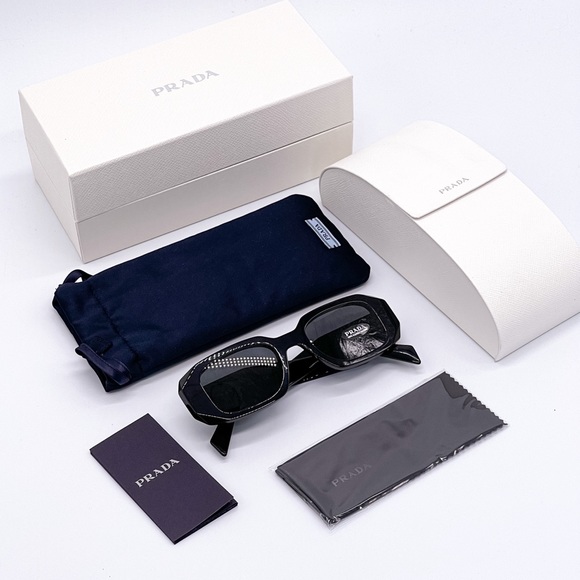 NEW PRADA PR17WS BLACK SUNGLASSES PRADA PR 17WS 1AB5S0 NEW PRADA SYMBOLE - Picture 13 of 13